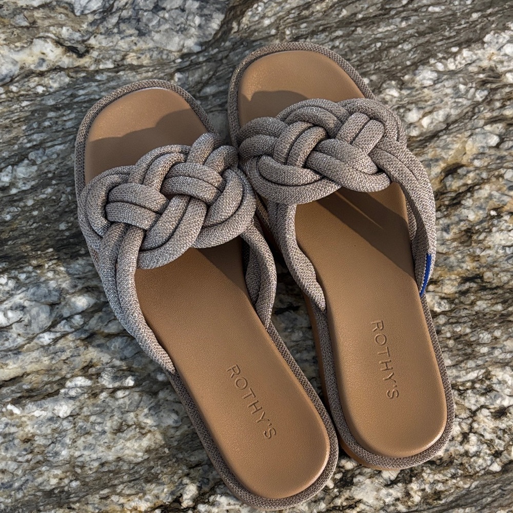 Rothy's Women's Taupe Braided Sandals